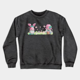 Pastel spring Easter bunny gnome couple Crewneck Sweatshirt